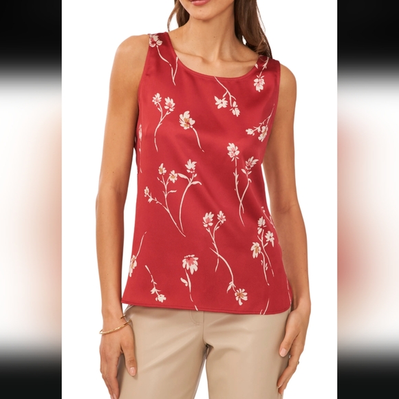 Halogen Tops - Halogen Floral Print Sleeveless Blouse